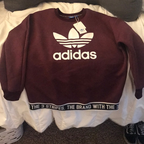 maroon adidas crew neck